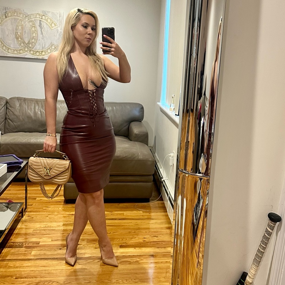 House of CB faux leather corset dress